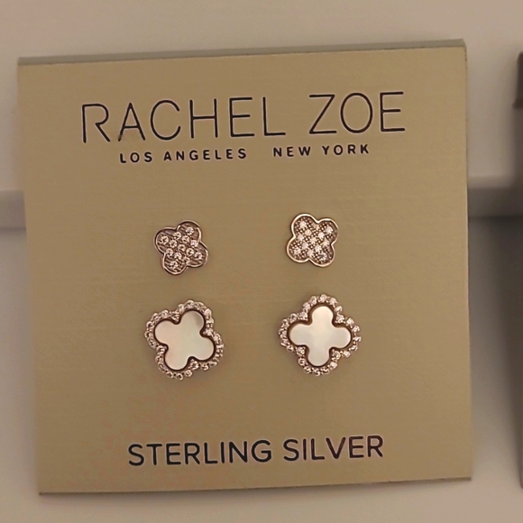 Rachel Zoe Sterling Silver Floral Earrings 3 Pairs - Picture 4 of 6